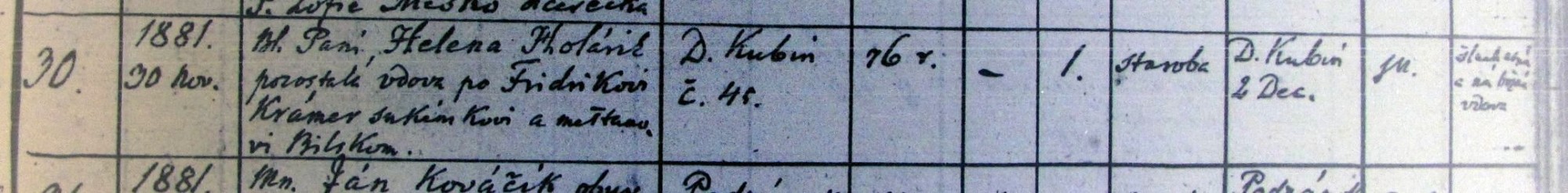 1881 Z Helena Holarik po Fridrikovi Kramerovi 76r